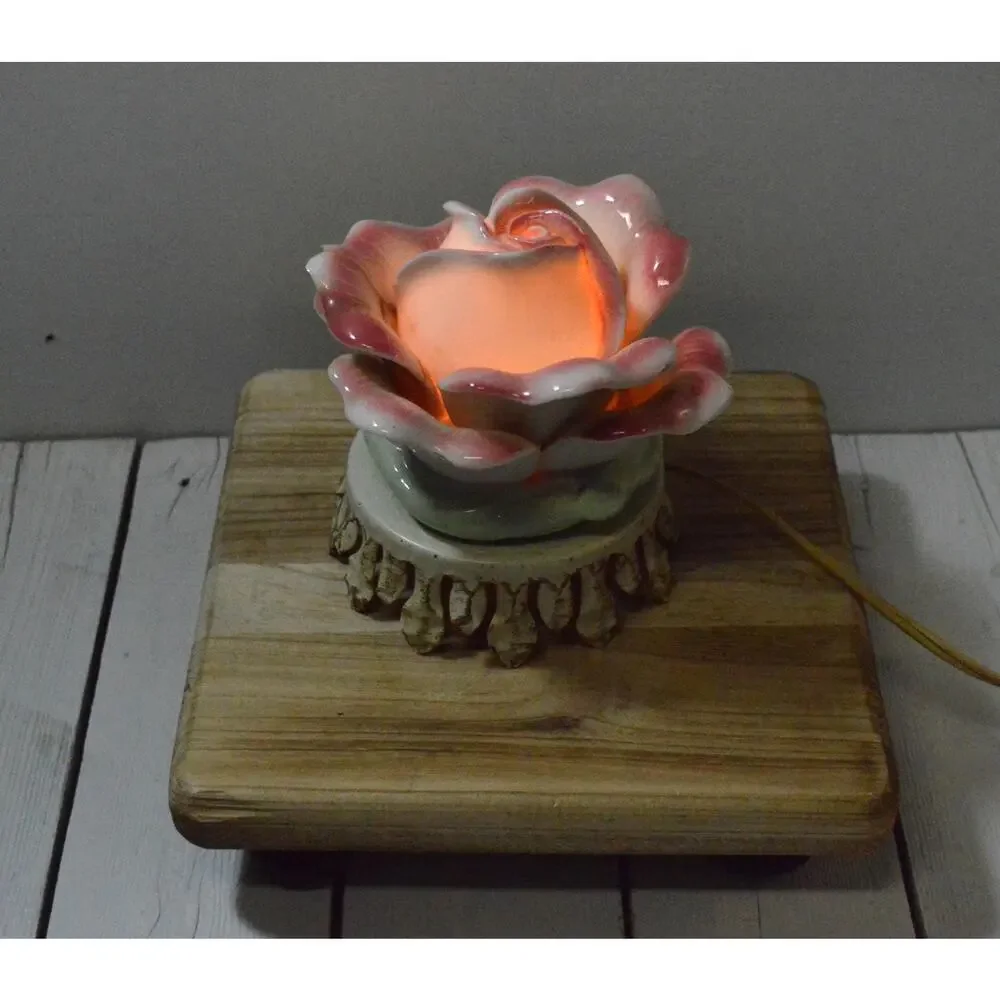 Vintage Pink Rose Night Light, Accent Lamp
